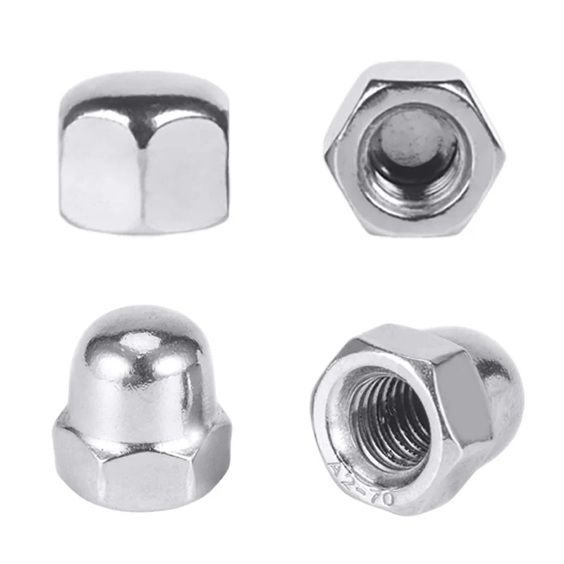 304/316 Stainless Steel Cap Nuts 201 One-Piece Cap Type Ball Head American Thread Fine Thread Nuts Decoration Nuts