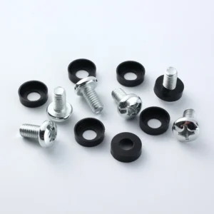 Crown Fastener Kits Screws With Black Ring Pan Head Cross-Recessed Equipment Cabinet Screws Card type Nuts