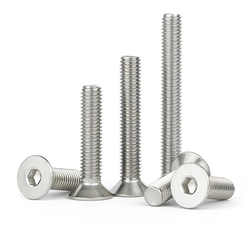 304 Stainless Steel Hex Socket Countersunk Head Screws M1.6-M16 Flat Head DIN7991