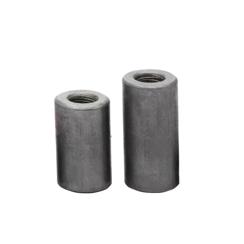 Iron Plain Finish Long Round Nuts Hole Internal Threaded Cylindrical Joining Head Thick Round Q235 Carbon Steel Chinese National Standard