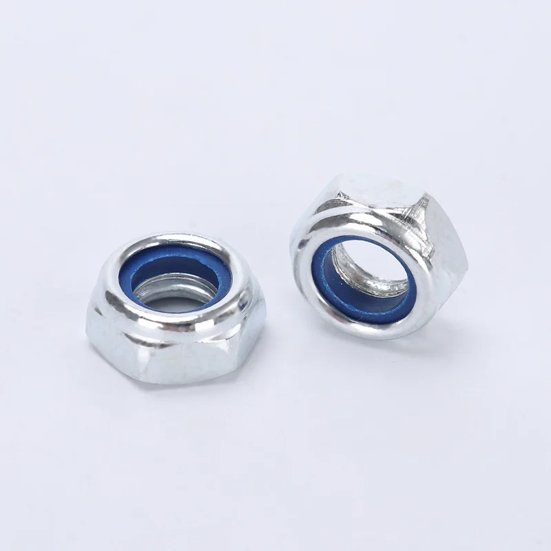 Iron Zinc-Plated Hex Lock Nuts High-Strength Nylon M3-M24 Stainless Steel