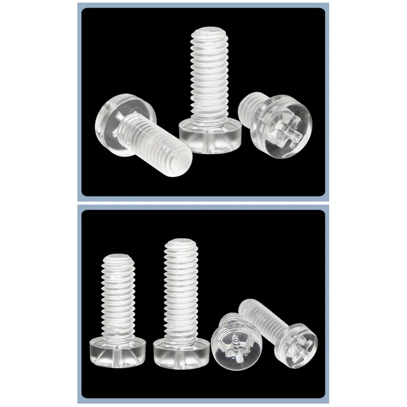 PC Transparent Plastic Screws Pan Head Transparent Screws Alex. Screws Plastic Screws M3/M4/M5/M6