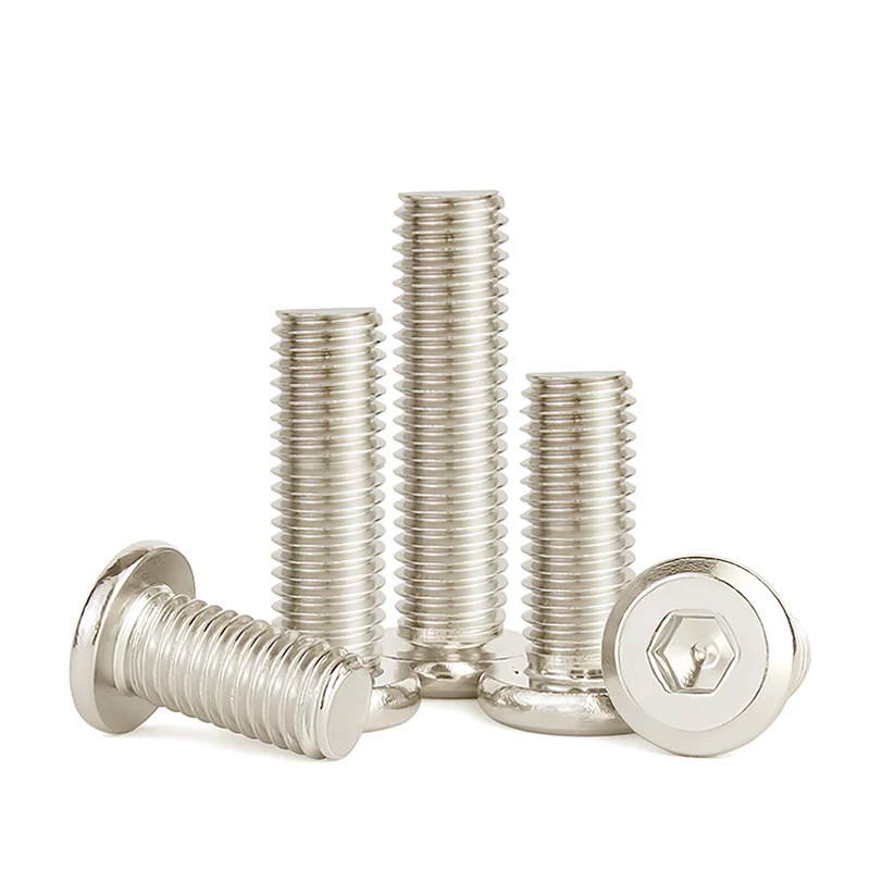Nickel Color Furniture Chamfered Hex Socket Screws Flat Head Machine Electrical M4M5M6M8M10