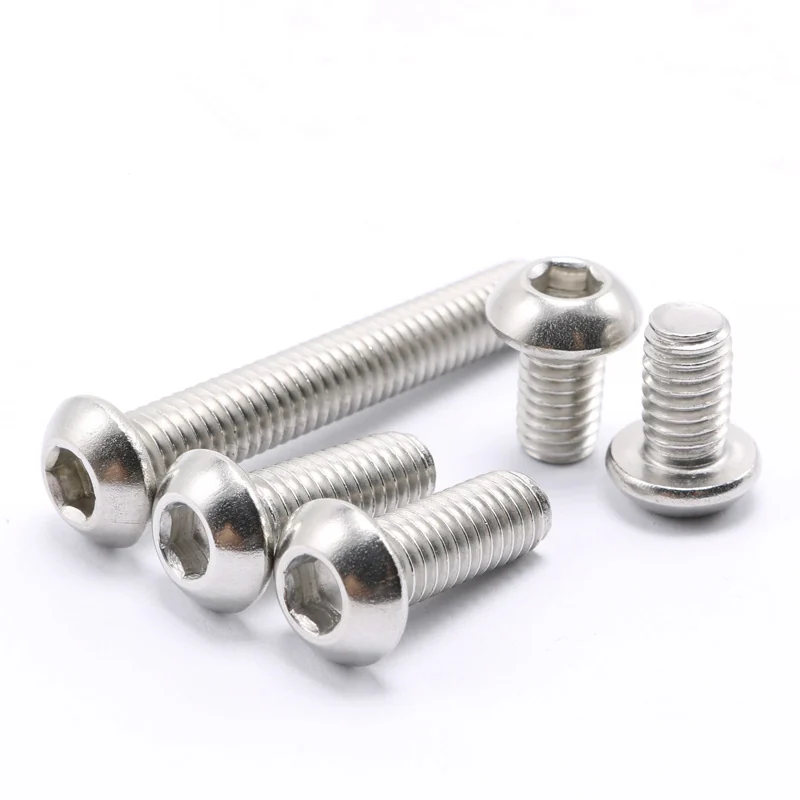 304 Stainless Steel Button Head Hex Socket Screws 7380 Mushroom Head M2-M12