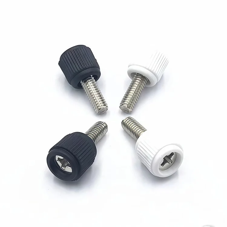 Cross Recess Plastic Head Thumb Screws Computer Case Plastic Straight Knurl Round Head Thumb Bolts Handle Crunch
