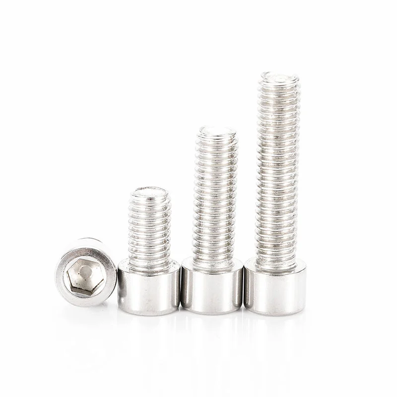 Socket Head Cap Screws Hex Socket Screws 201 Stainless Steel Cylindrical Head Bolts Light Face 3m4m5m6m8m10m12 Long Screws