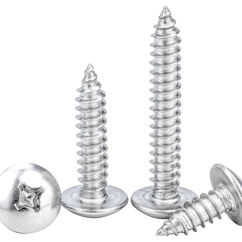 TA Nickel-Plated Large Truss Head Cross-Recessed Large Truss Head Self-Tapping Screws Mushroom Head M3/M4/M5/M6