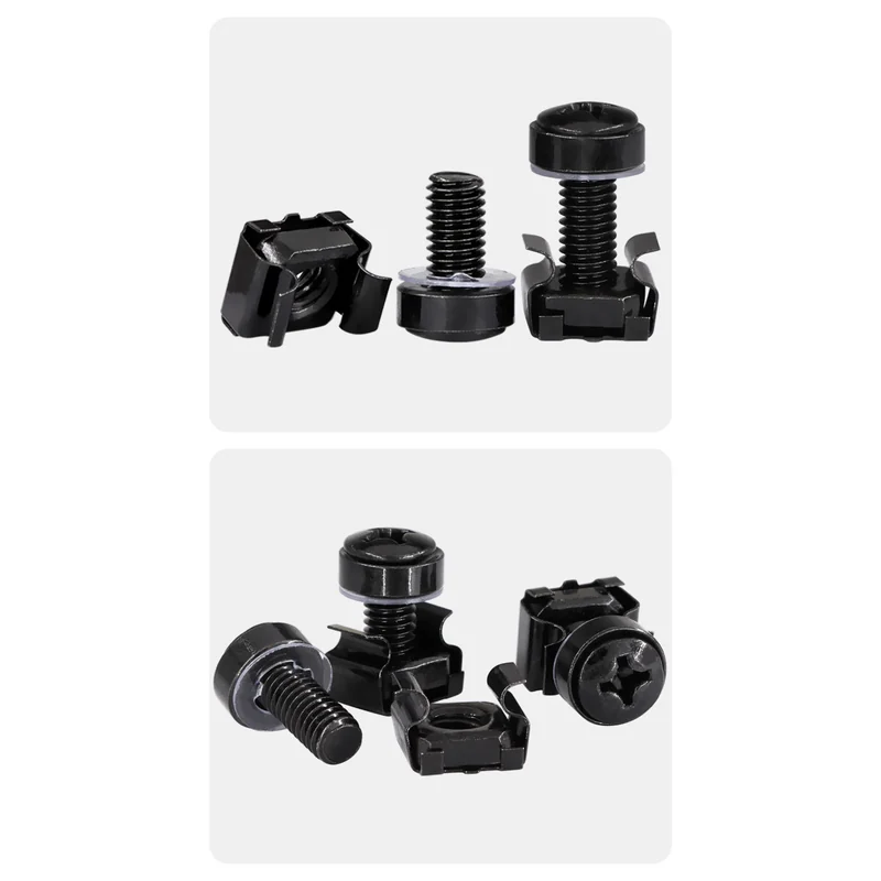 304 Stainless Steel Crown Equipment Cabinet Screws Nickel-Plated Clip Nuts Black Zinc Network exchange server M5M6