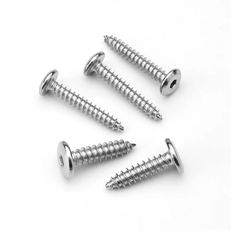 304 Stainless Steel Chamfered Hex Socket Self-Tapping Screws Flat Head M2M3M4M5M6M8