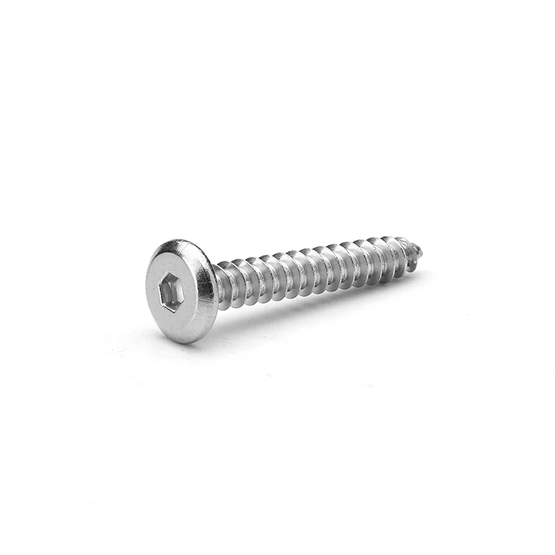304 Stainless Steel Chamfered Hex Socket Self-Tapping Screws Flat Head M2M3M4M5M6M8