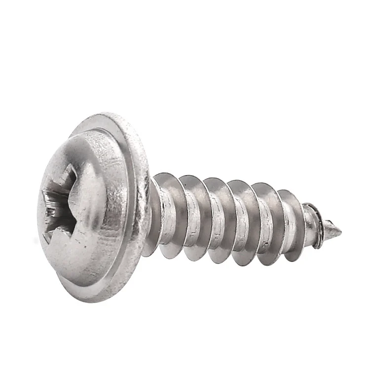 【1.4m1.7m2m2.3m2.6m3m4m5】304 Stainless Steel Round Head Cross-Recessed With Washer Self-Tapping Screws
