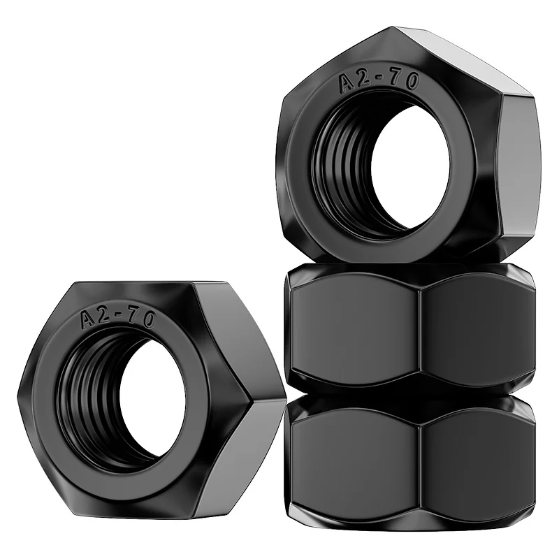 304 Black Stainless Steel Hex Nuts Plated Zinc External M4/M5/M6/M8