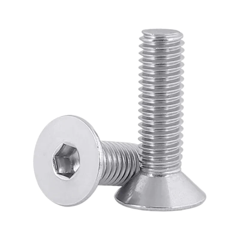 304 Stainless Steel Hex Socket Countersunk Head Screws 201 Flat Head M1.6M2M3M4M5M6M8