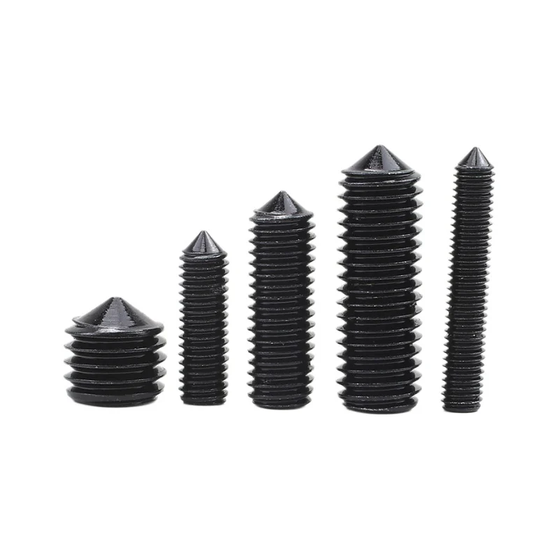 Set Screws Grade 12.9 Plated Black Zinc Hex Socket Cone Point Machine m