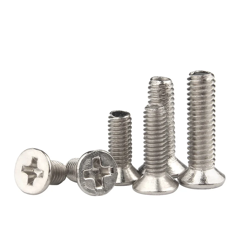 Iron Nickel-Plated Machine-Thread Cross-Recessed Countersunk Head Screws Flat End Flat Head Electronics Black