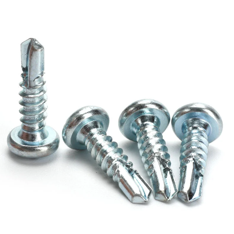 Carbon Steel Zinc-Plated Cross-Recessed Pan Head Round Head Self-Tapping Self-Drilling Screws High-Strength