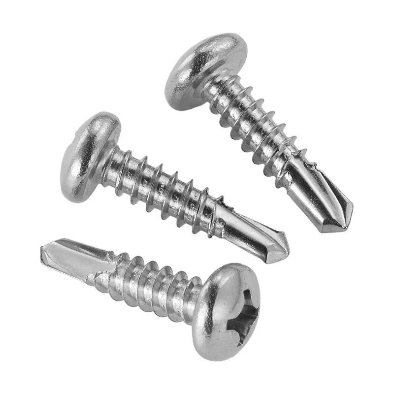 410 Stainless Steel Round Head Cross-Recessed Self-Tapping Self-Drilling Screws Pan Head