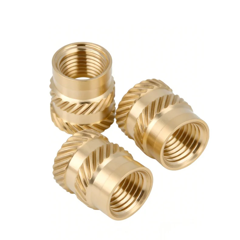 Heat-Set Copper Threaded Inserts M1-M3 Heat-Set Injection-Molding Nuts Around Double Diagonal Knurl Copper Insert Pieces