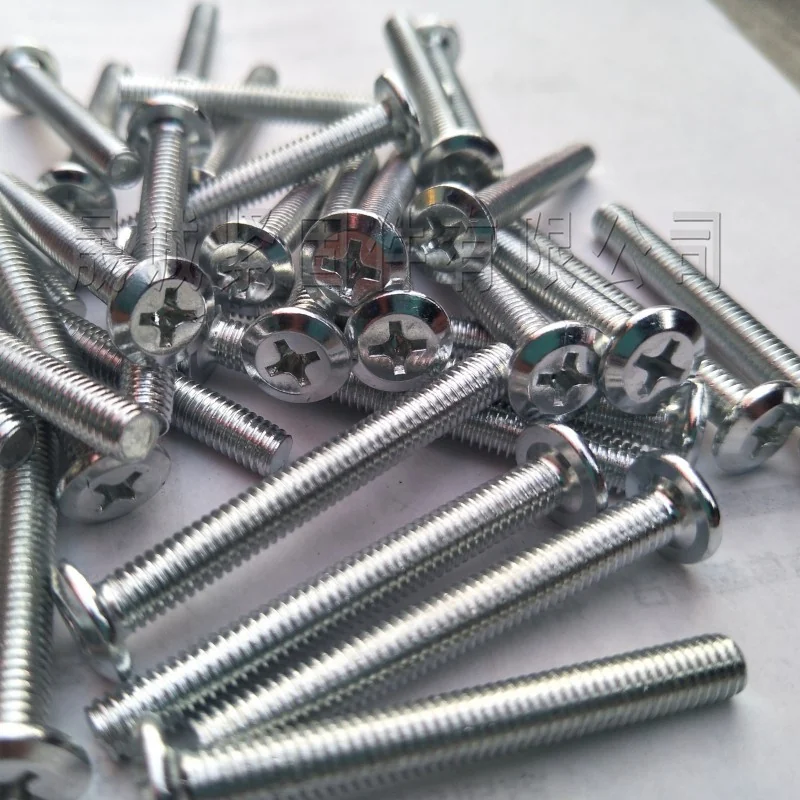 Zinc-Plated Furniture Cross-Recessed Pan Head Screws M8 Chamfered m6 Flat Head Bed Head Cabinet