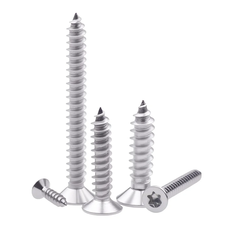 304 Stainless Steel Hexalobular Recess Countersunk Head Hexalobular Self-Tapping Screws Star Type Flat Head M2/M2.6