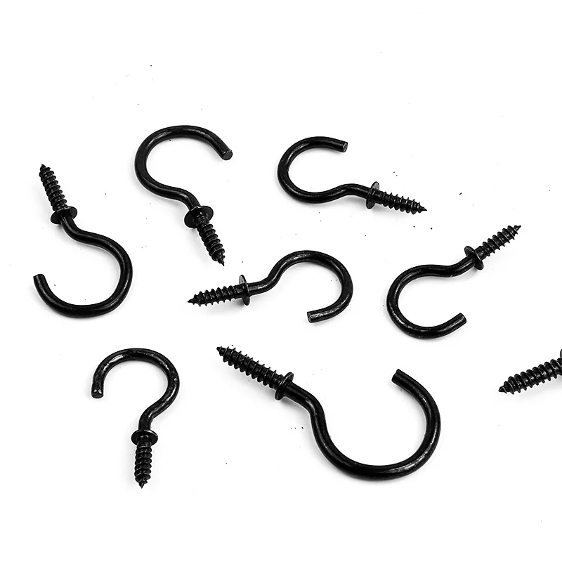 Iron Black Screw Eye Screws Shut up. Screw Eyes Screw Split Lights Hook cups Hook Self-Tapping Hook Wing Screw 1/2 5/8