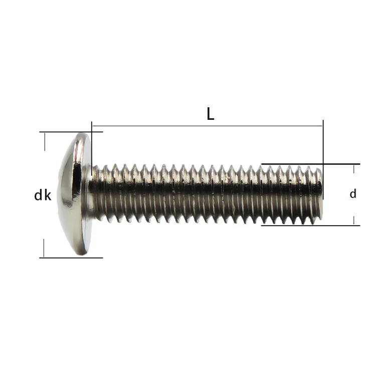 Carbon Steel Nickel-Plated TM Large Truss Head Large Truss Head Cross-Recessed Machine Screws Thread Mushroom Head