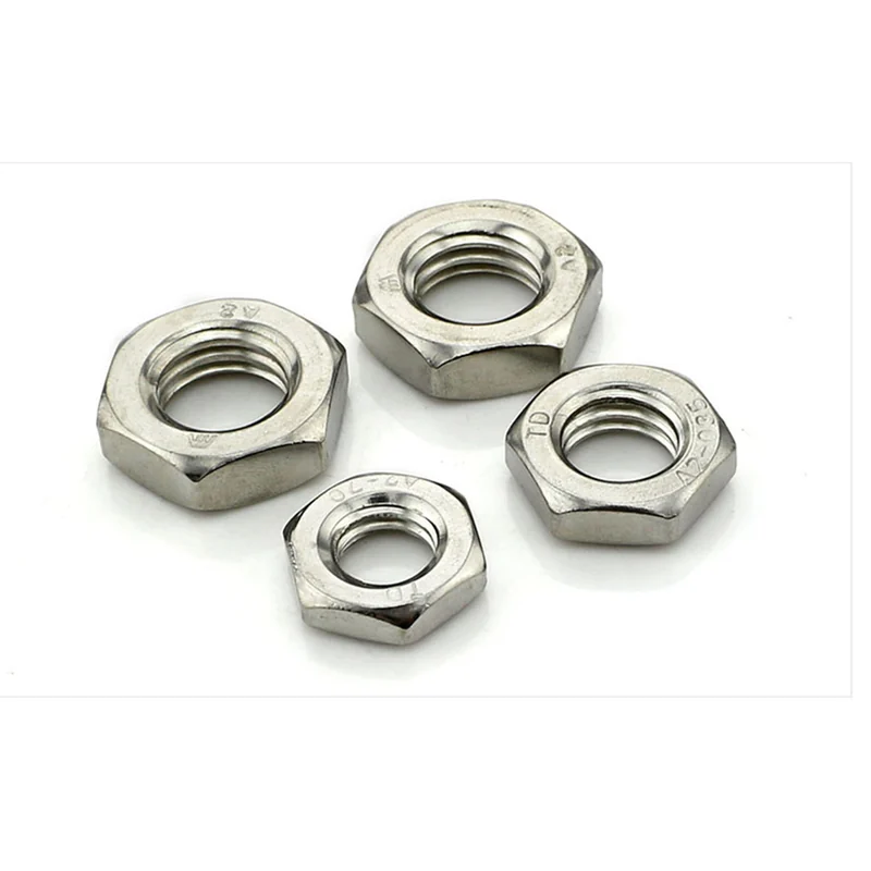 【GB6172.1】 Thin Nuts 304/316 Stainless Steel Thin Nuts Short Hex Thin Nuts M3-M20