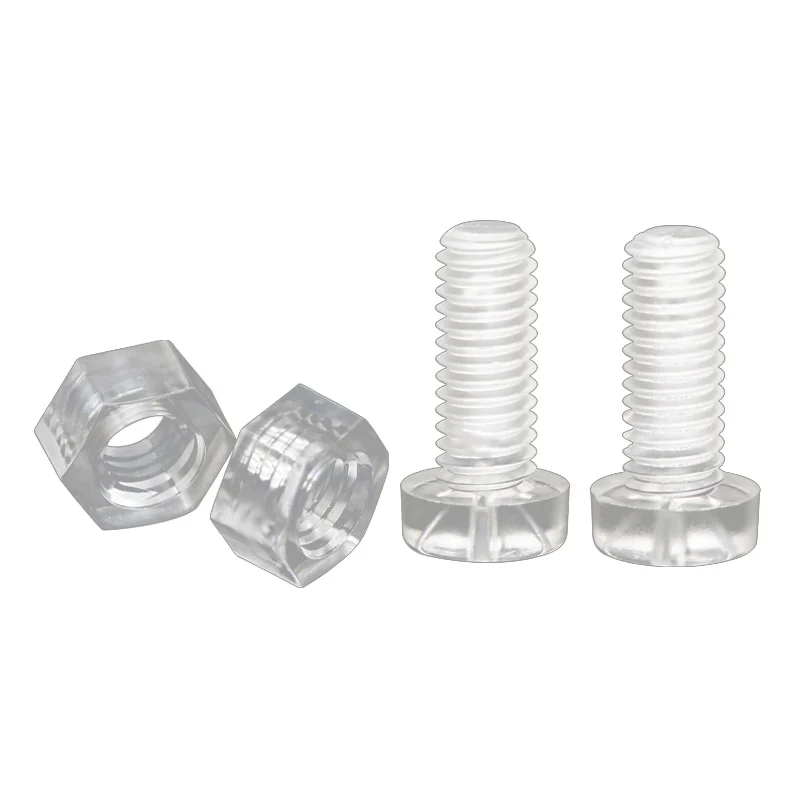 Transparent Plastic Screws and Nuts