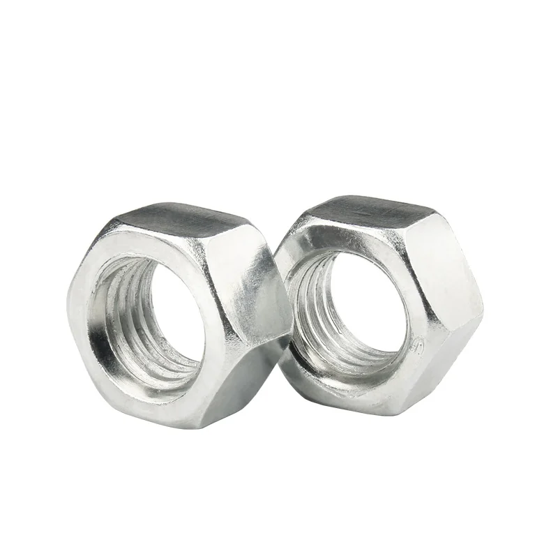 White Zinc-Plated Hex Nuts 304/316/201 Hex Nuts Zinc-Plated Bolts Cap Thin Paragraph Black M2-M64