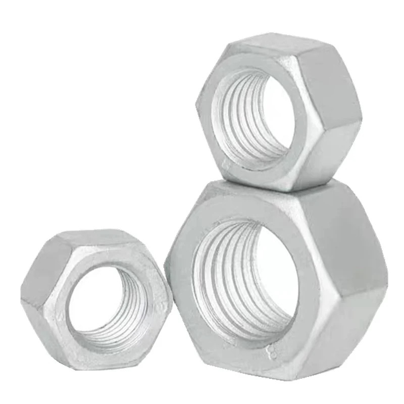 Zinc-Plated External Fine Thread Hex Nuts Carbon Steel Chinese National Standard Grade 4.8 Coarse Thread
