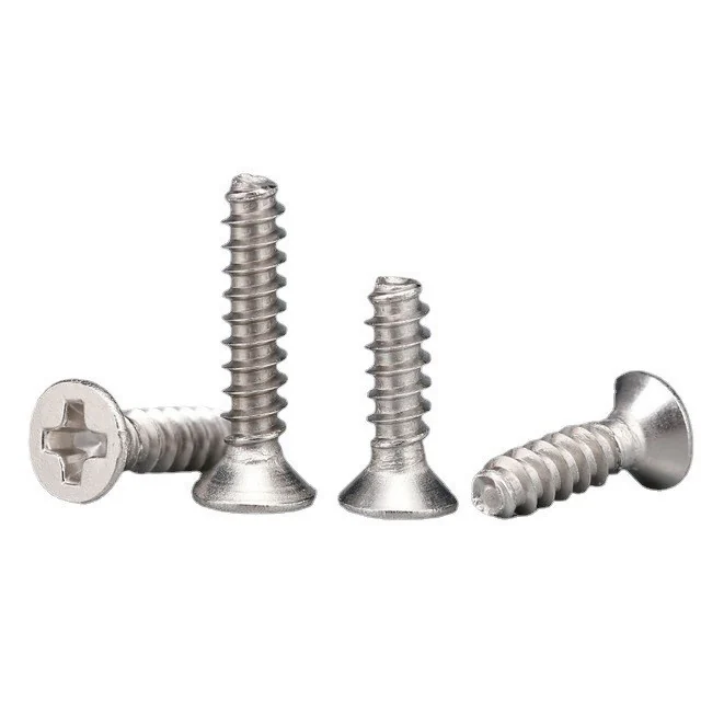 Stand hair.304 Stainless Steel KB Cross-Recessed Countersunk Head Flat End Self-Tapping Screws M1-M5 Cross-Recessed Countersunk Head Self-Tapping Screws