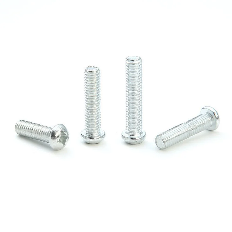 GB818 Button Head Carbon Steel Zinc-Plated Cross-Recessed Screws White M3M4M5M6M8M10