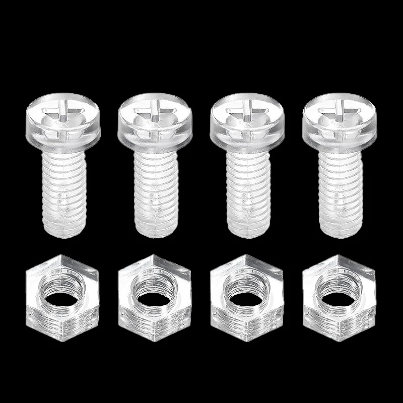 Transparent Round Head Cross-Recessed Machine Screws Plastic M3M4M5M6M8