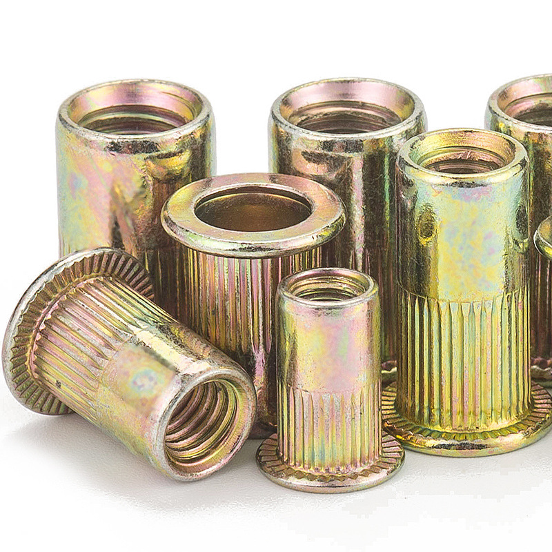 304 Stainless Steel Knurled Rivet Nuts Flat Head Rivet Nuts Ram. Screws Rivet Nuts Rad. Nuts M4/M5/M6