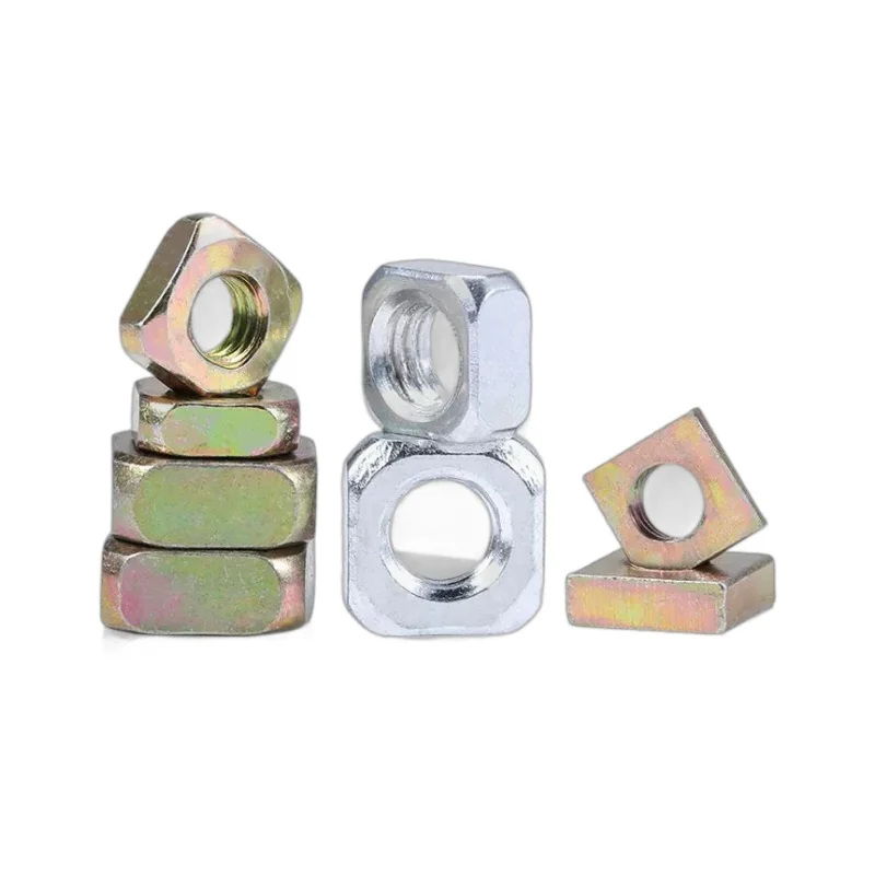 GB39 Iron Zinc-Plated Square Nuts Locking Square Type 201 Stainless Steel 304
