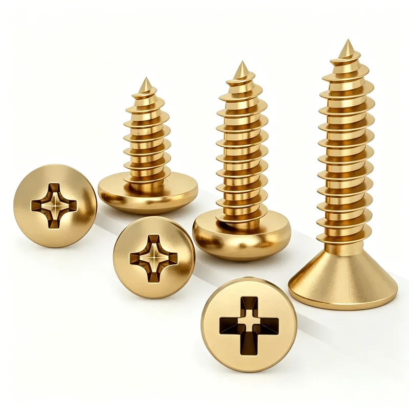 Kim. Color Countersunk Head Screws Carbon Steel Cross Recess Flat Head Round Head Electrical Swimming gold Flange Nuts Washers Washer Simulation Copper