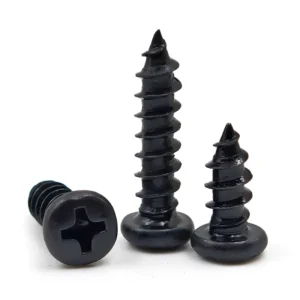 PA Black Round Head Cross-Recessed Self-Tapping Screws Pan Head Toys Pointed Tip