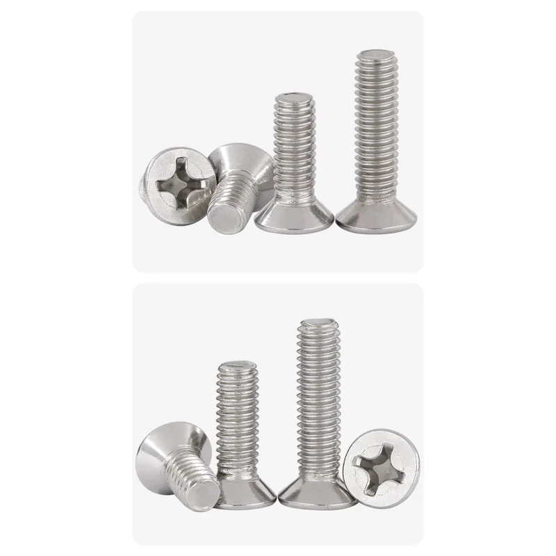 304 Stainless Steel Cross-Recessed Countersunk Head Screws Flat Head Machine Electronics Small M1M2M3M4M10
