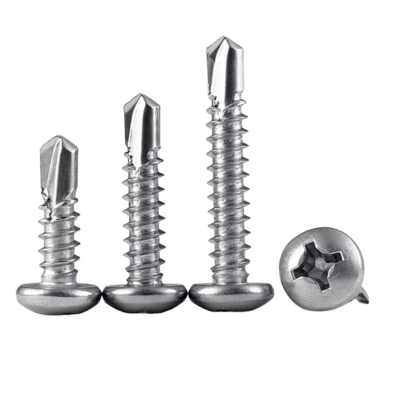 410/304 Stainless Steel Cross-Recessed Round Head Self-Tapping Self-Drilling Screws Aluminum Alloy Doors and Windows Pan Head