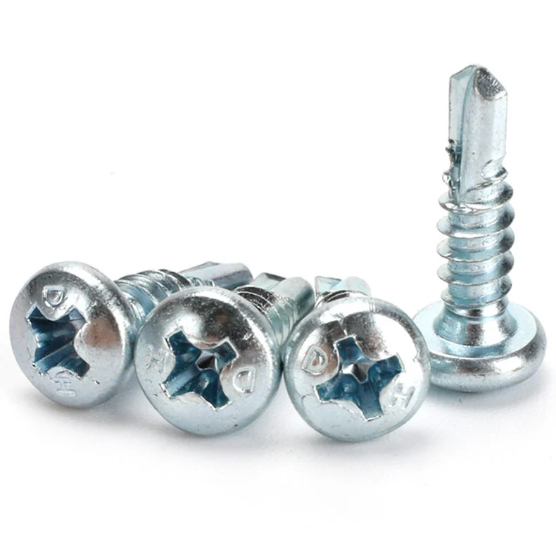 Carbon Steel Zinc-Plated Cross-Recessed Pan Head Round Head Self-Tapping Self-Drilling Screws High-Strength