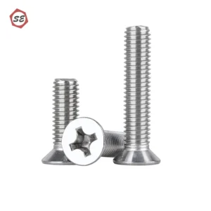 Imperial 304 Stainless Steel Flat Head Fine Thread Cross-Recessed Countersunk Head Screws American Standard Coarse Thread 2#-3/8