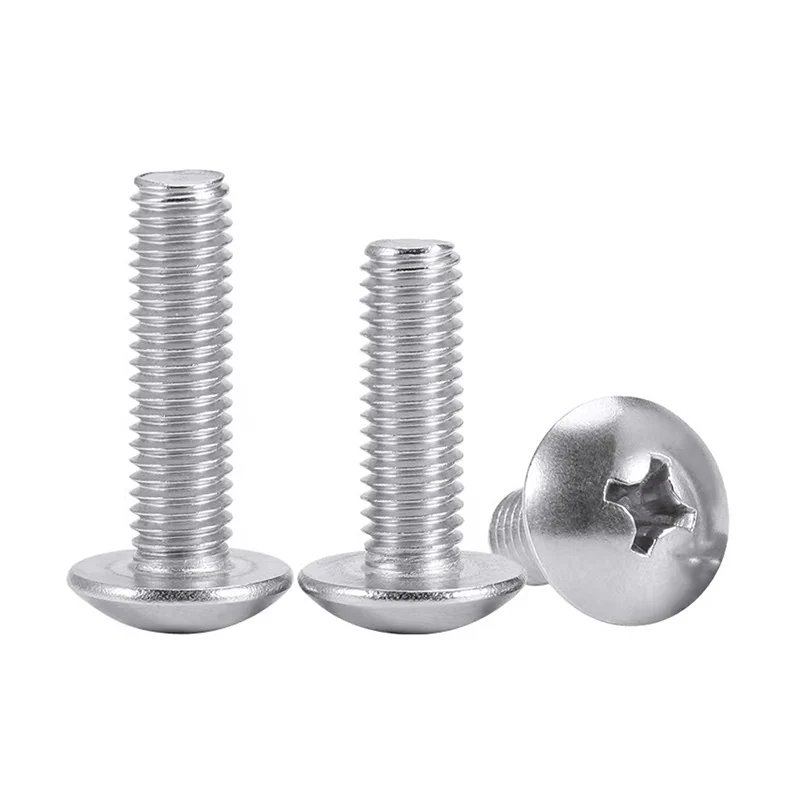 304 Stainless Steel Large Truss Head Round Head Cross-Recessed Machine Screws 201 Mushroom Head TM Truss Head