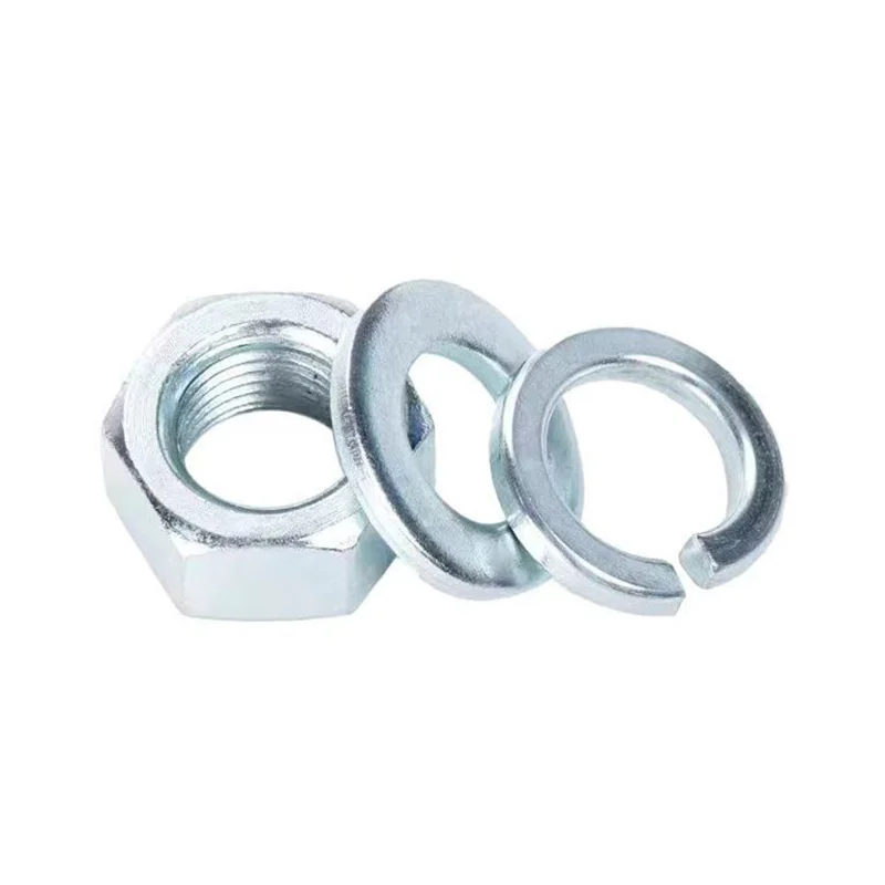 Grade 8.8 Zinc-Plated Hex Nut, Flat Washer and Spring Washer Kits