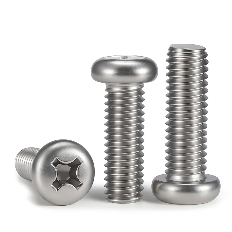 PM Round Head Machine Thread Iron Nickel-Plated Cross-Recessed Pan Head Screws Pan Head Bolts Dollar Head Machine Thread Screws Electronics M2M3M4