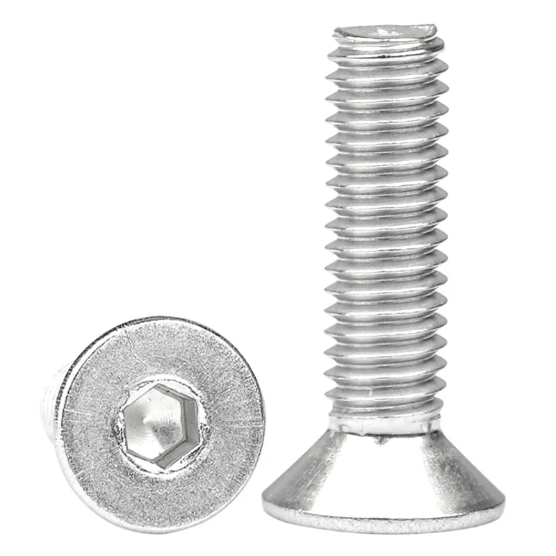 304 Stainless Steel Flat Head Hex Socket Countersunk Head Screws Internal Hex M3M4M5M6M8