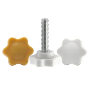 Hex Star Hexalobular Handle Thumb Screws Yellow / White Plastic With Whirl button Plastic Head Thumb Bolts M4M5M6M8M10