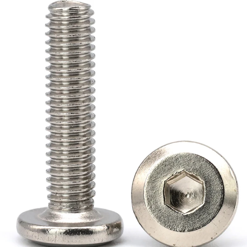 304 Stainless Steel Chamfered Button Head Hex Socket Screws Furniture M6/M8