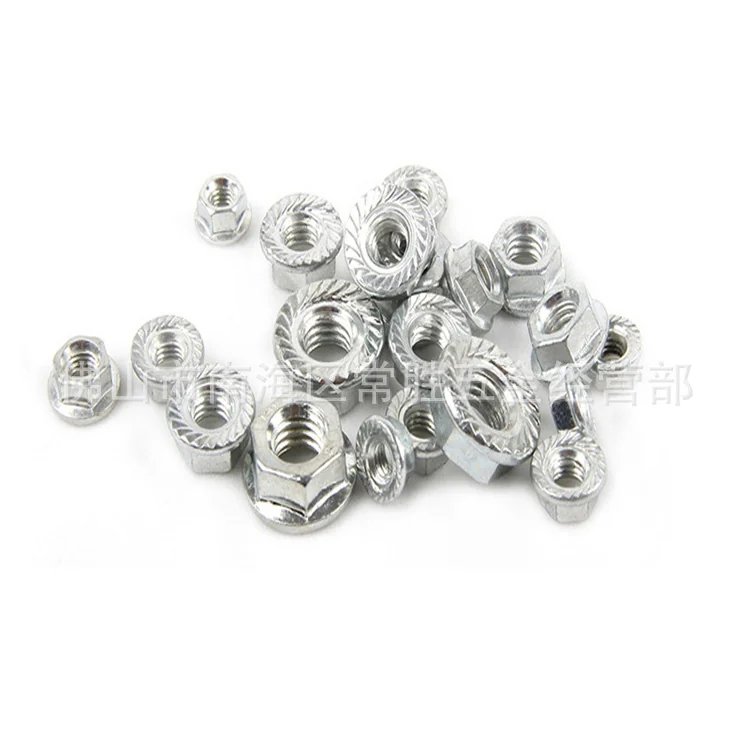 Zinc-Plated Flange Nuts Preferential Yellow Zinc-Plated Serrated Anti-Slip Nuts Black With Tooth Nuts Nickel Color Flange Nut