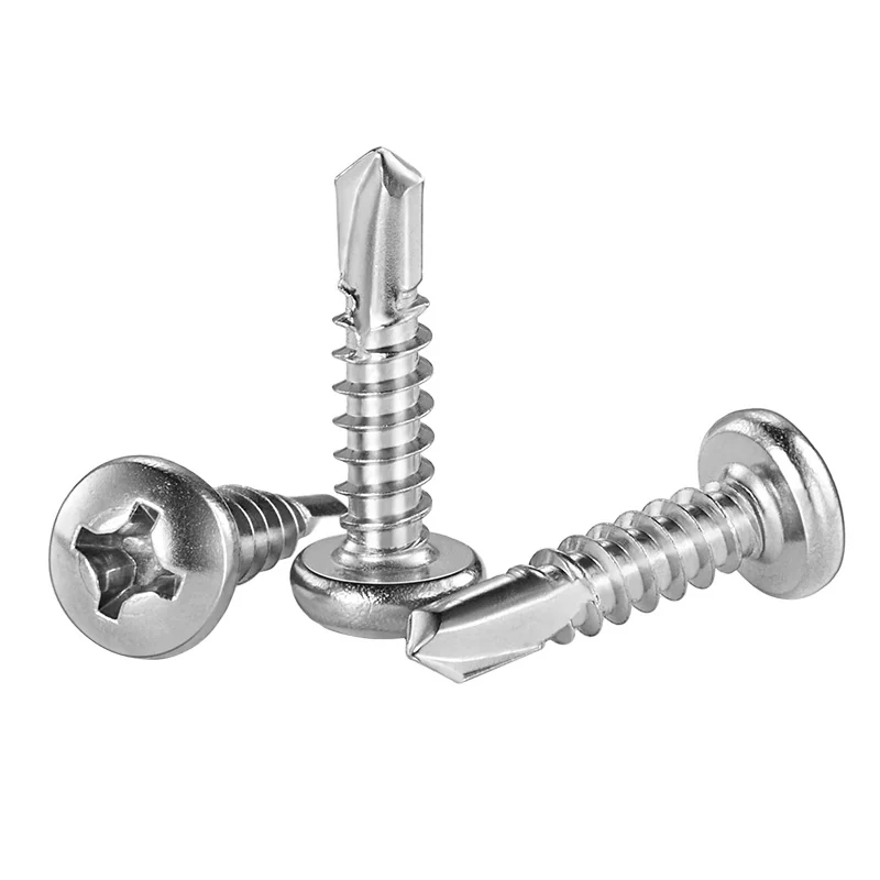 410 Stainless Steel Round Head Cross-Recessed Self-Tapping Self-Drilling Screws Pan Head