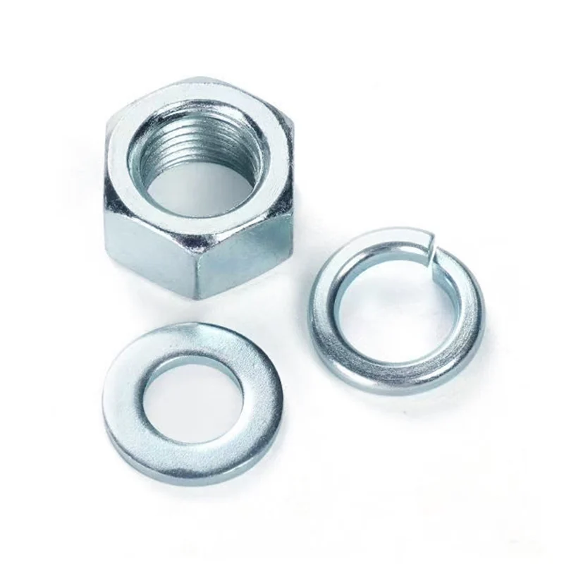 Grade 8.8 Zinc-Plated Hex Nut, Flat Washer and Spring Washer Kits